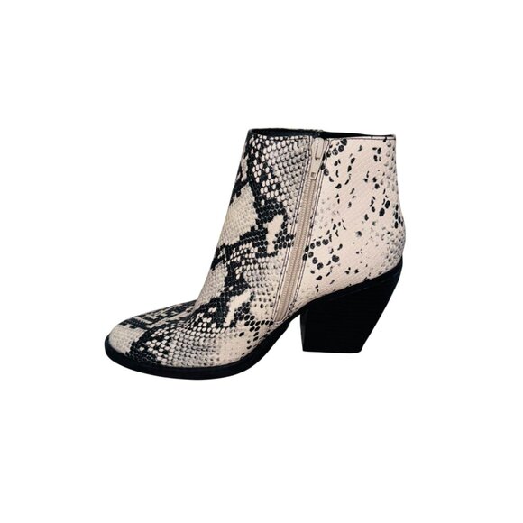 Madden Girl Klicck Black Faux Snakeskin Ankle Booties 7.5M Western Cowgirl Boot - Picture 7 of 10